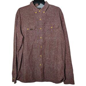 Volcom Mens Maroon Marls Long Sleeve Button Shirt Size XL Fall Winter Casual